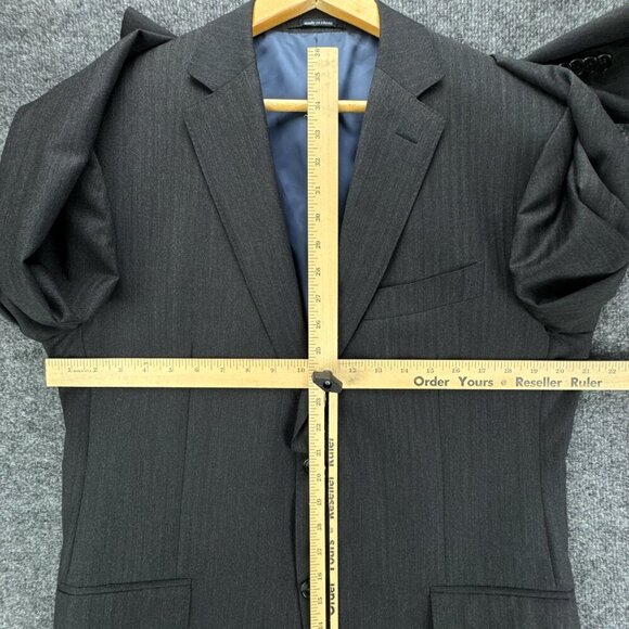 SuitSupply Suit Jacket Mens 42R Gray‎ Herringbone Wool Super 110s Surgeons Cuff - Picture 9 of 16